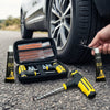 Portable Car Tire Puncture Repair Kit T-Handle Tools Glue Strips Universal for Truck Motorcycle RV Roadside Safety