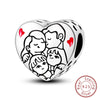 Hot Sale 925 Sterling Silve Charms Beads Forever Love Heart Sister Family Life Charms Dangle For Bracelet Woman Jewelry Gifts