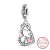 Hot Sale 925 Sterling Silve Charms Beads Forever Love Heart Sister Family Life Charms Dangle For Bracelet Woman Jewelry Gifts
