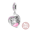 Hot Sale 925 Sterling Silve Charms Beads Forever Love Heart Sister Family Life Charms Dangle For Bracelet Woman Jewelry Gifts