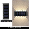 Solar Wall Lamp Outdoor Warm Light Waterproof Up And Down Luminous Lighting Balcony Yard Garden Decoration Lights Exterior Wall
