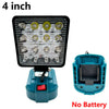 4 inch Cordless LED Work Light For Makita 14.4V-18V Li-ion Battery  Lantern Outdoor Flashlight Camping Lamp Emergency Lighting