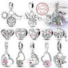 Hot Sale 925 Sterling Silve Charms Beads Forever Love Heart Sister Family Life Charms Dangle For Bracelet Woman Jewelry Gifts